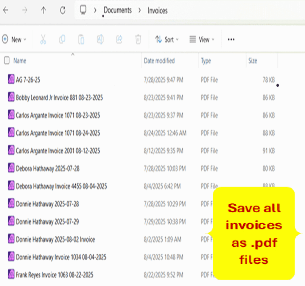 BizSimple Home file explorer w text